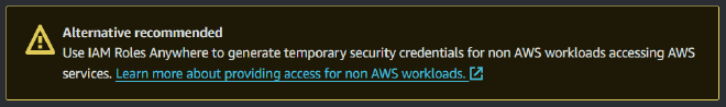 AWS warning